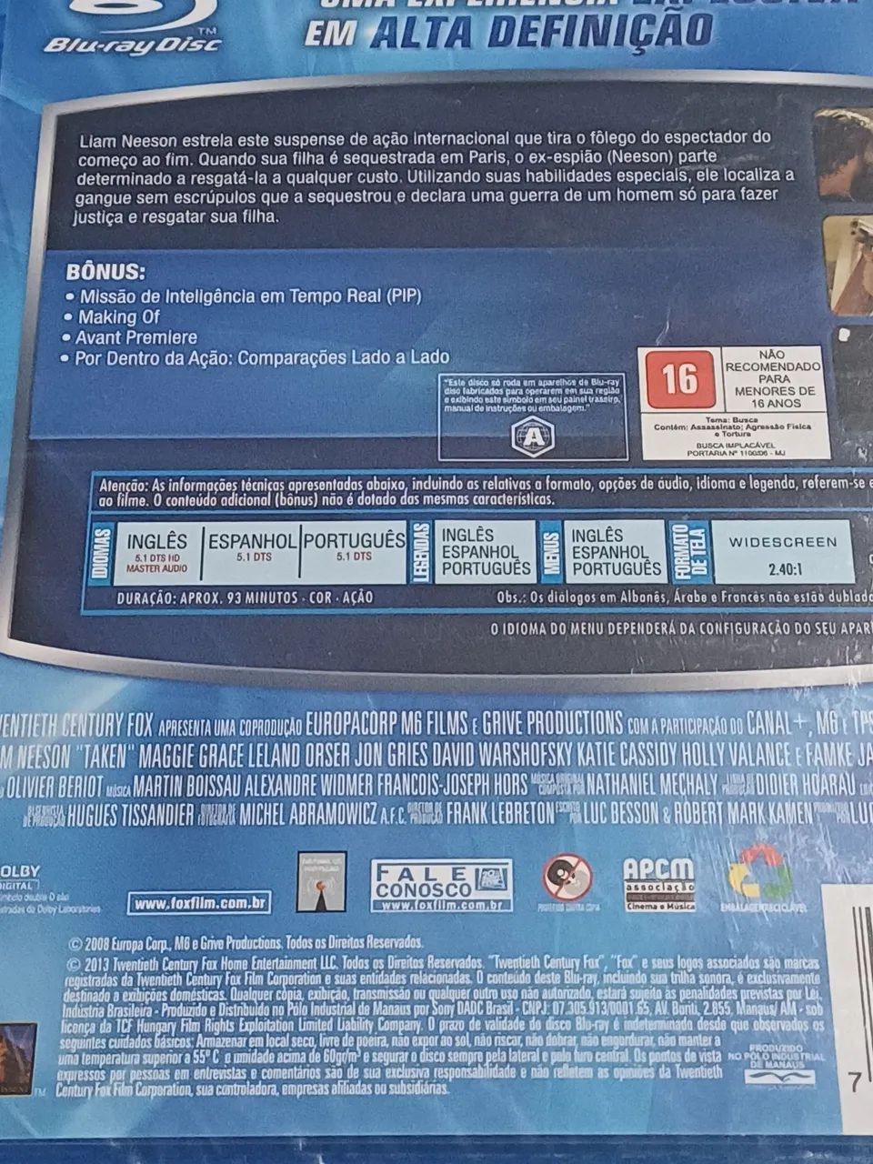 Blu-ray original de la película Busca Implacável (sellado)64985869776514122