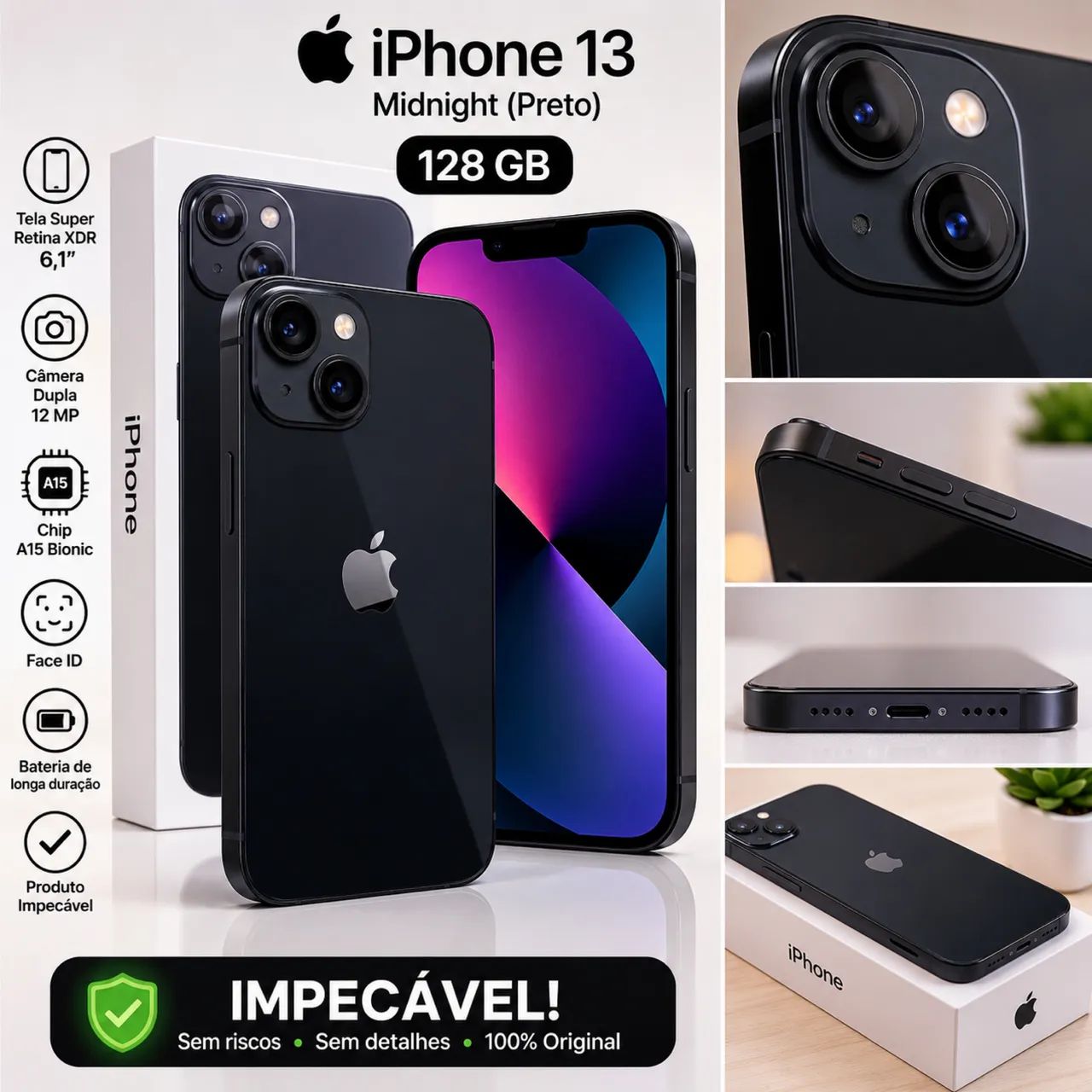 iPhone 13 128gb midnight - Celulares e Smartphones - Jardim