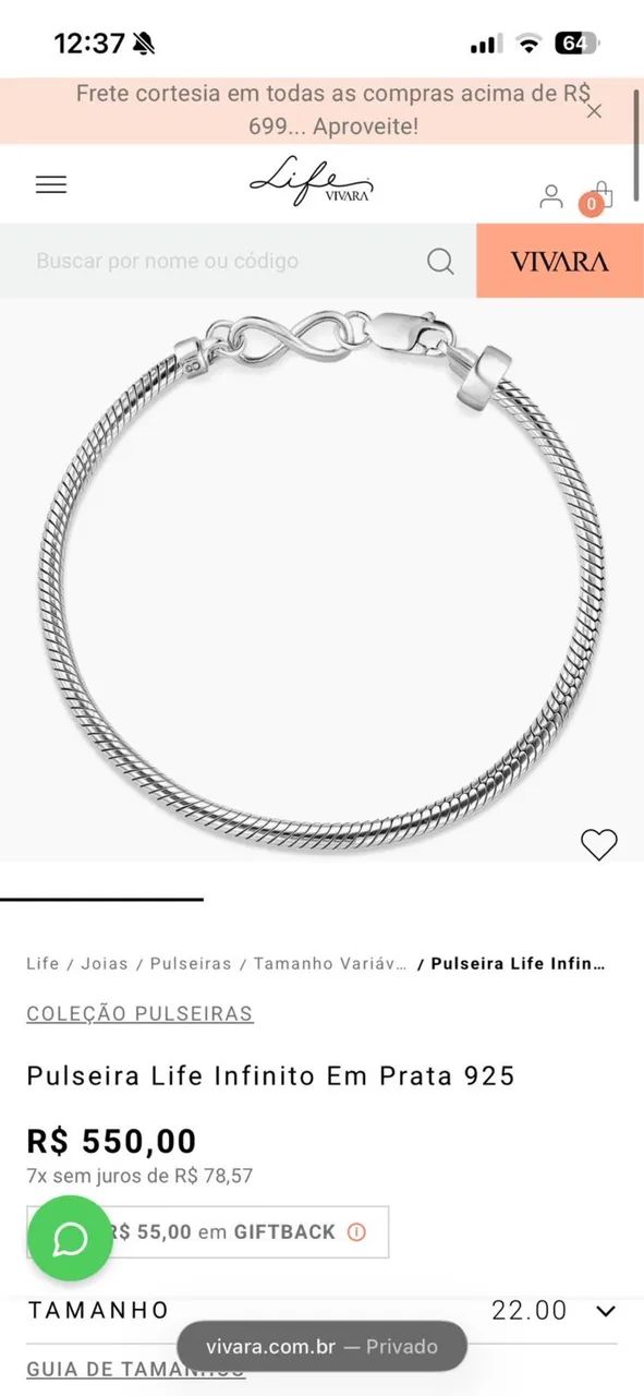 ? Pulseira Vivara de Prata com 9 Berloques - Foto 4