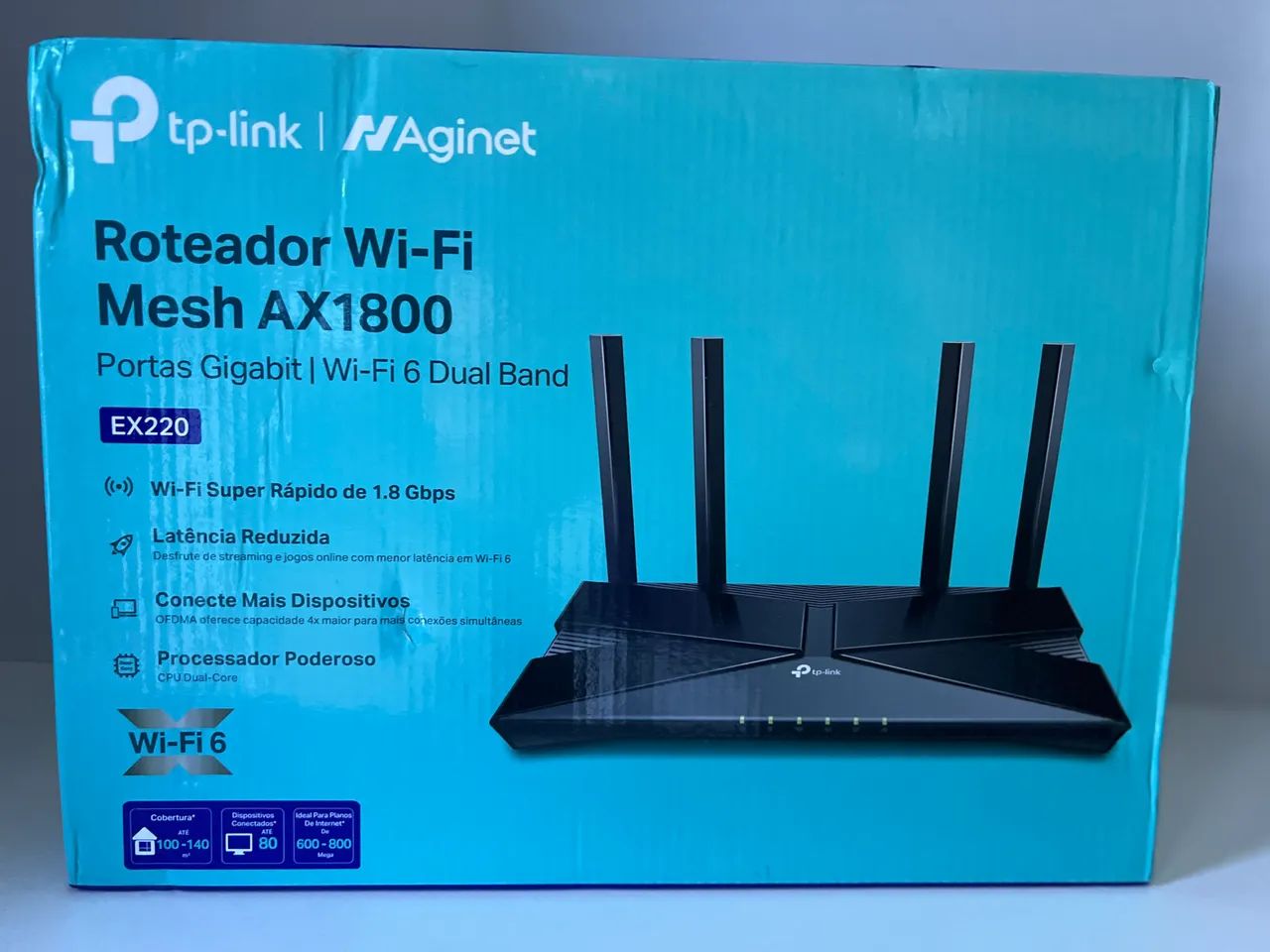 Roteador Wireless Gigabit 10/100/1000 WI-FI 6 Dual BAND 2.4/5GHZ AX1800 EX220 BR - TP-LINK