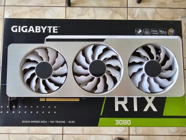 Placa de Vídeo NVIDIA Gigabyte Geforce RTX 3080 VISION OC 10GB GDDR6X DLSS Ray Tracing