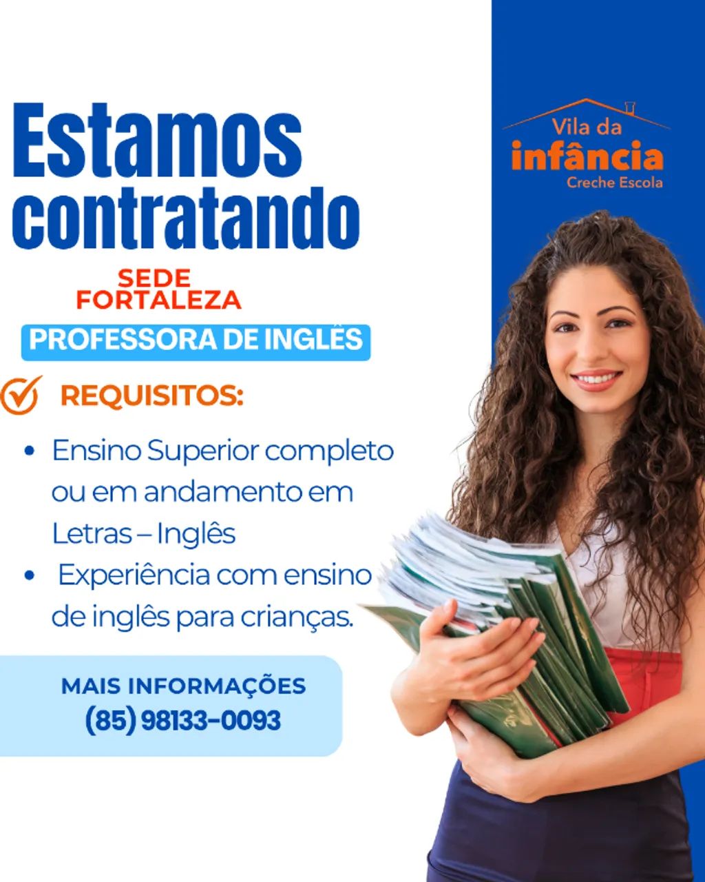 VAGA PARA PROFESSORA DE INGLÊS