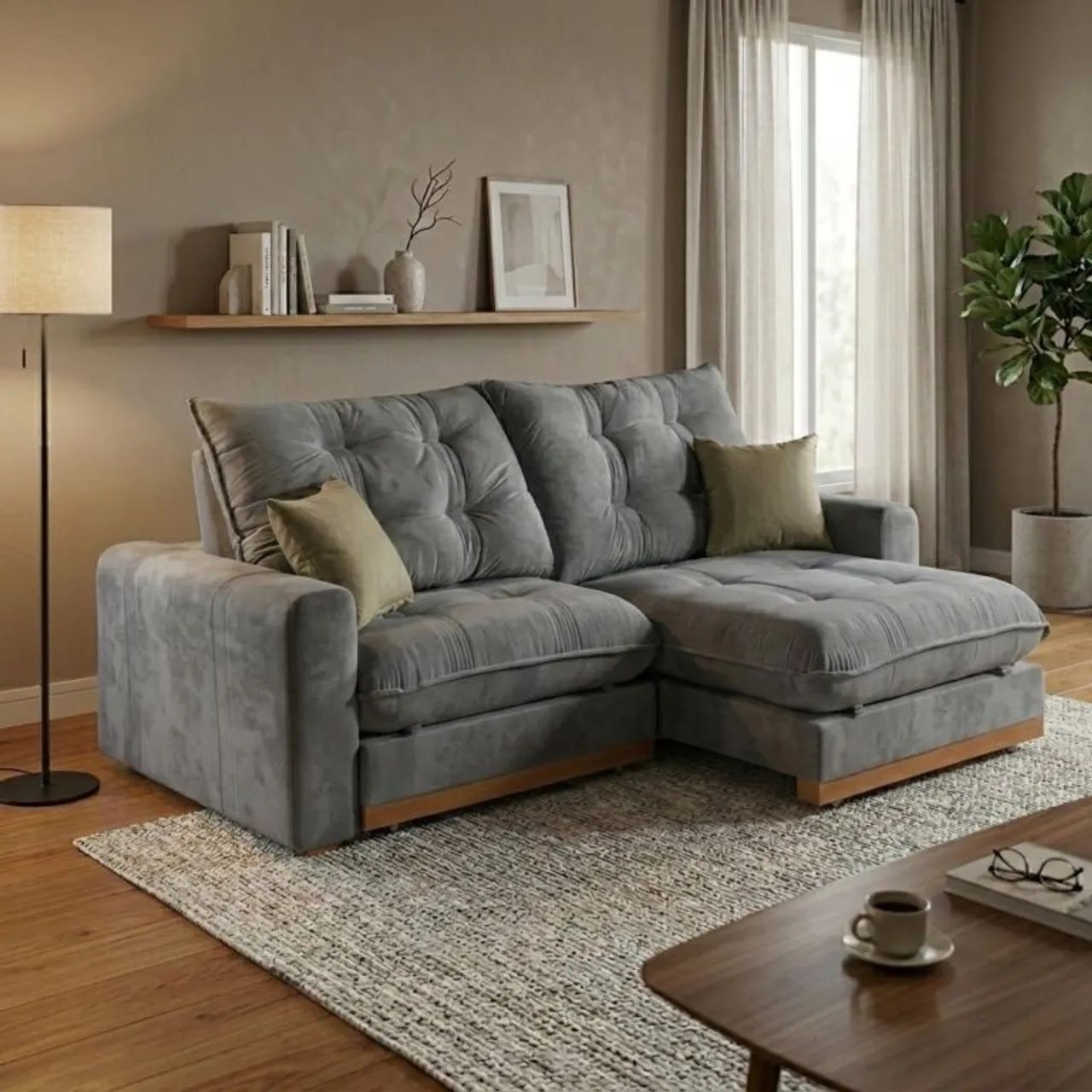 Sofá Retrátil e Reclinável 2,50m Texas Molas Ensacadas Super Luxo e Conforto tt443 - Foto 2