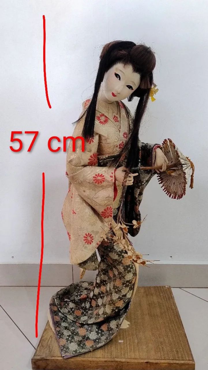 Boneca com kimono tradicional arte japonesa original do Japão  - Foto 2