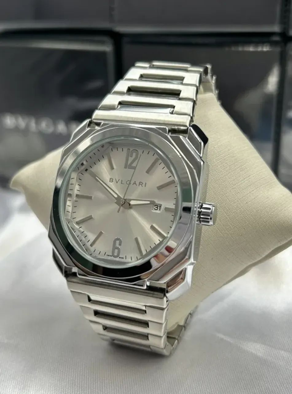 Relógio Bvlgari Octo Finíssimo Prata - Fundo de Vidro | Resistente à Água | Com Caixa - Foto 3