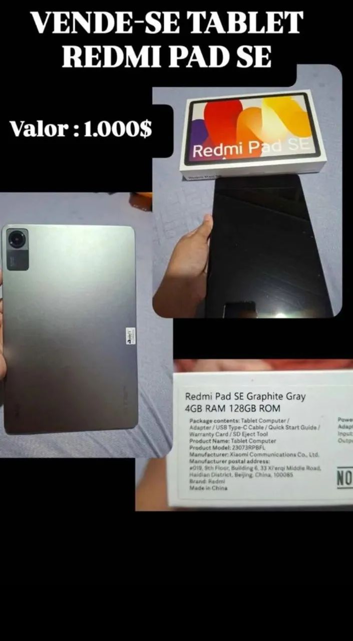 Vendo ta let redmi pad SE