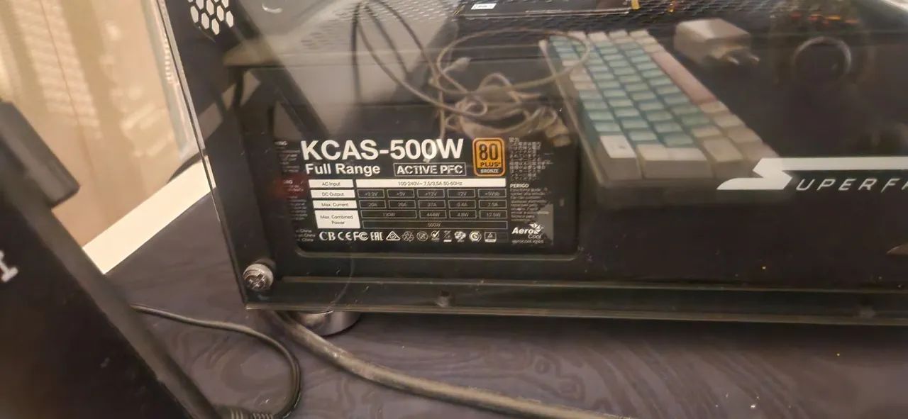 Fonte Gamer Aerocool KCAS 500W 80 Plus Full Range APFC