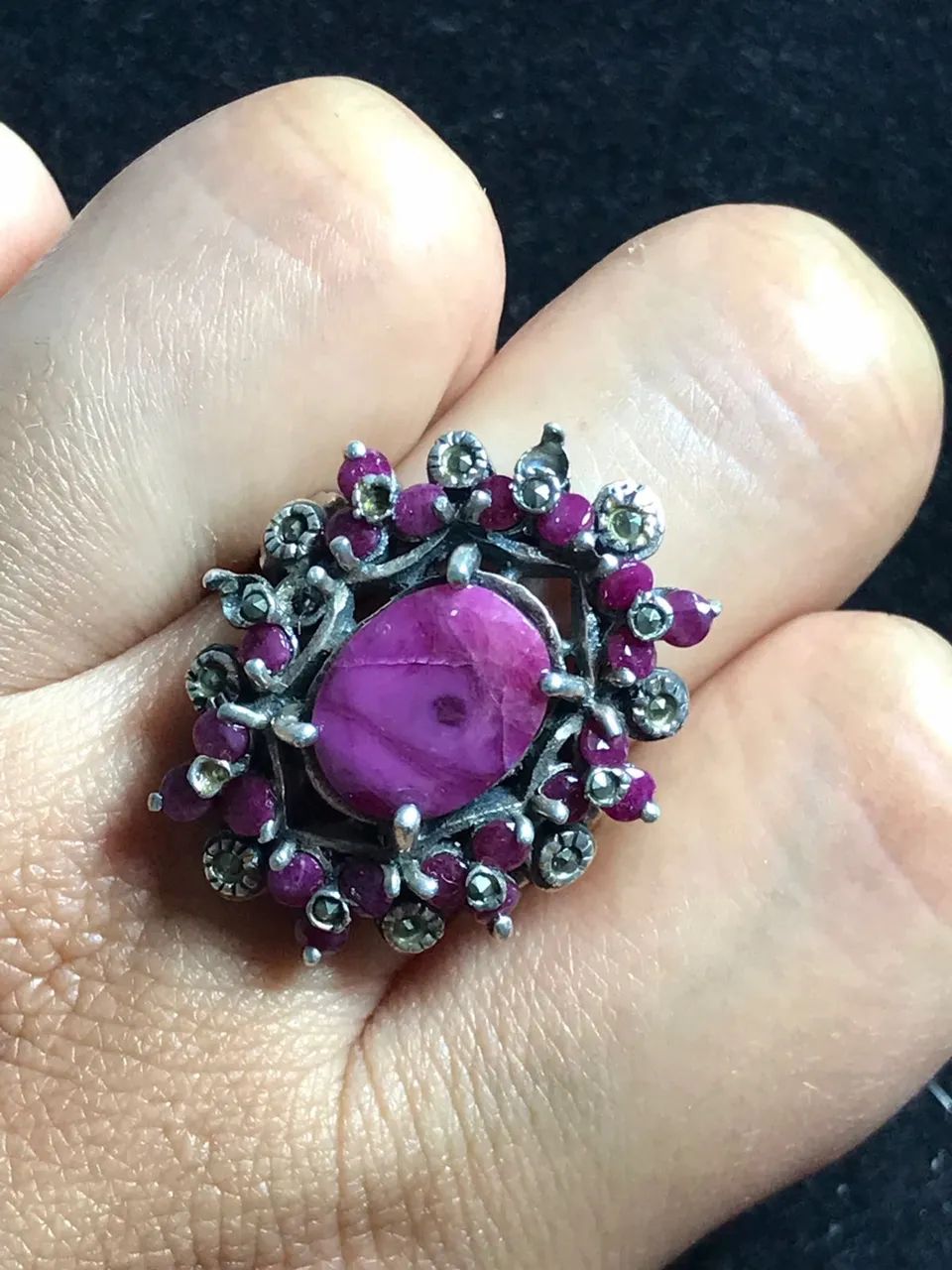 Anel de Prata com Pedra Rubi - Foto 2
