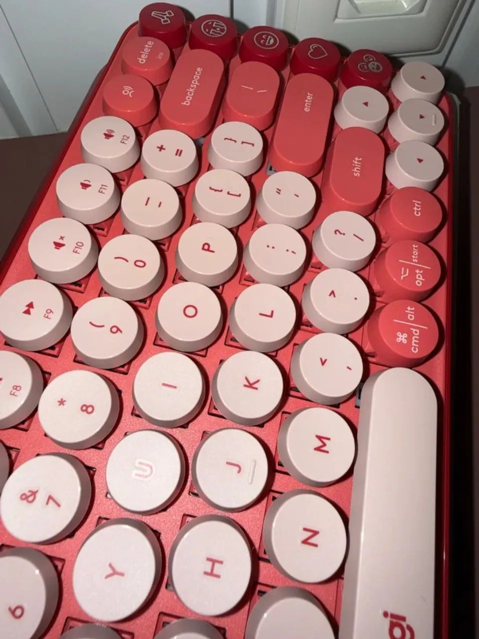 teclado logitech pop keys rosa403953390380666881