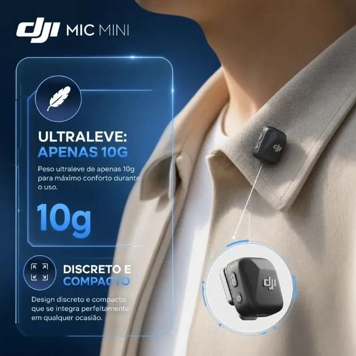 Microfone Dji Mini Kit Novo LACRADO na Caixa - Foto 4