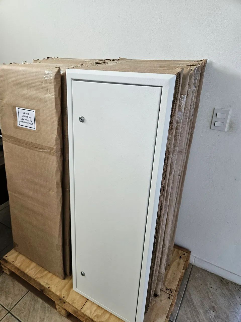 White Steel Picture Frame Door 1200x400