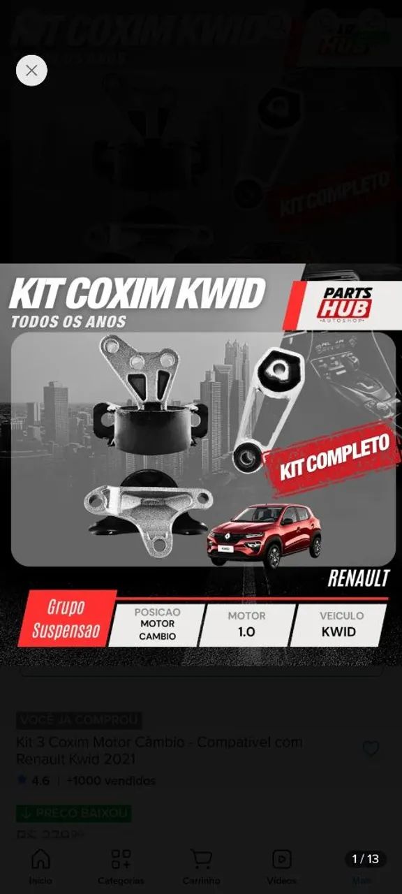 Kit coxim kwid 