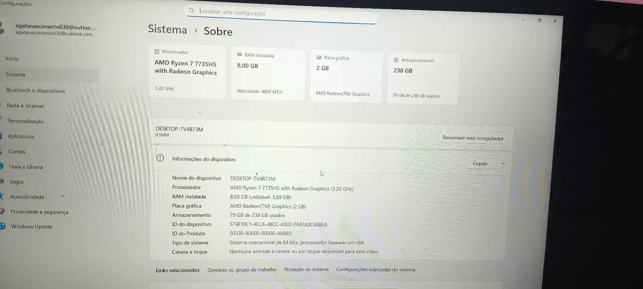 Notebook Lenovo ideapad slim 3 