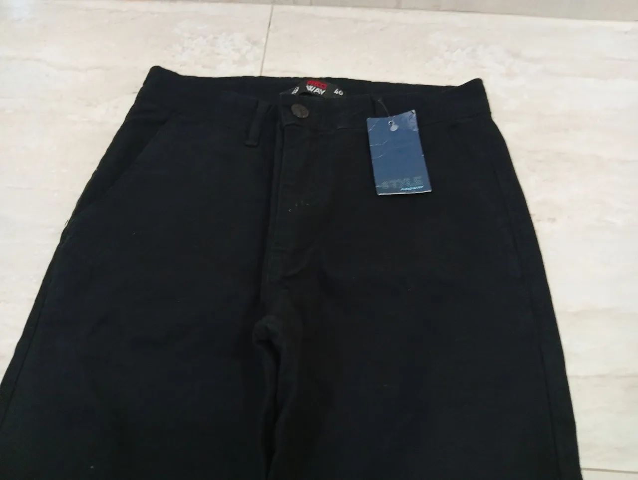 Calça de Sarja Masculina 40 Preta - Nova - Foto 2