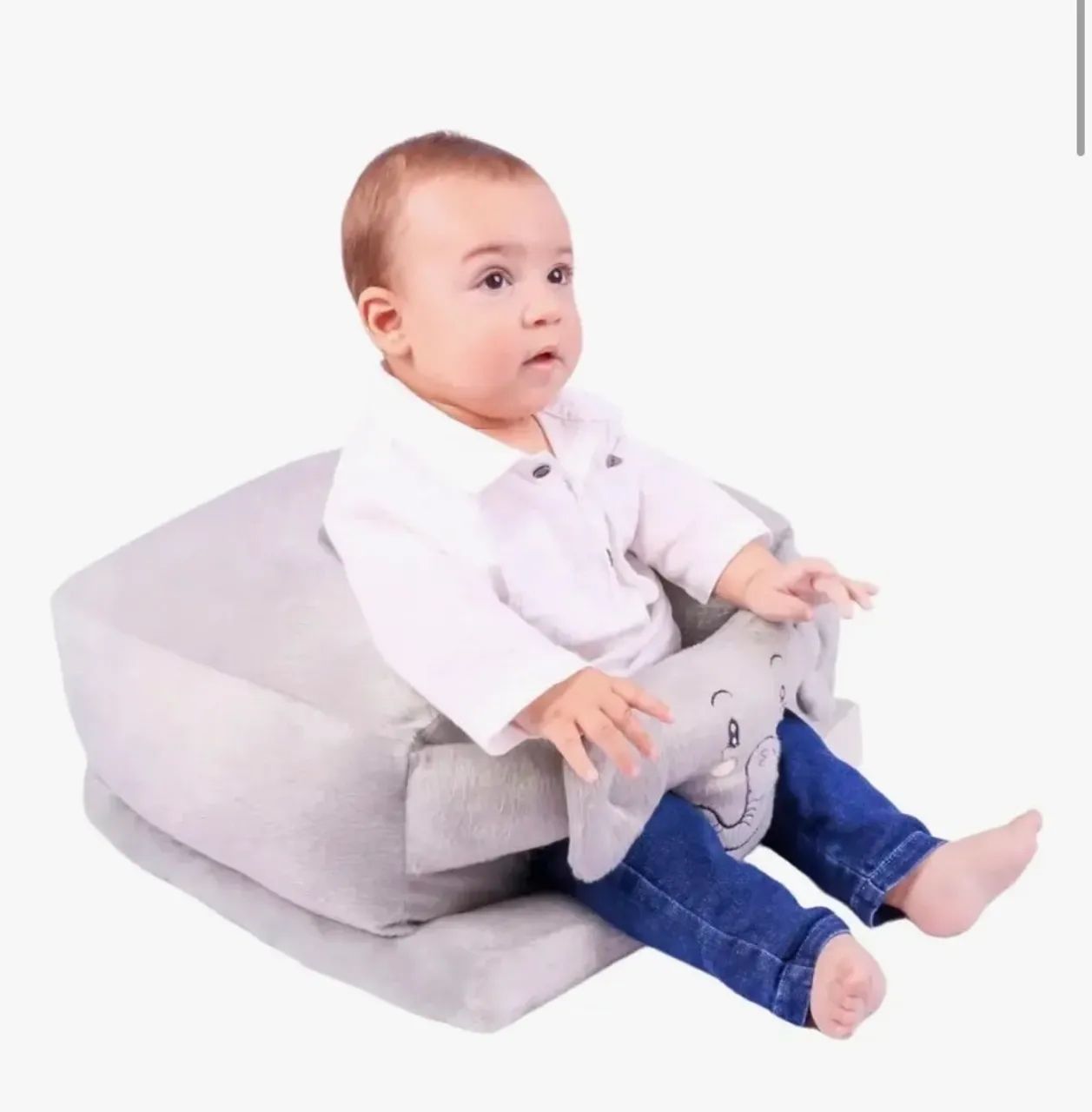 Assento De Bebê - Cadeirinha Sofázinho Cor Elefante Azul Estampado - Foto 3