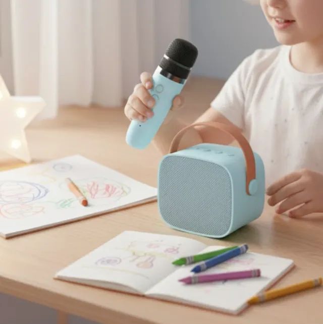 Mini karaokê com Microfone Onex 10w - Foto 4