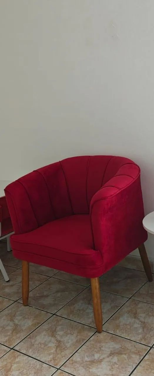 Poltrona veludo vermelho - Foto 2