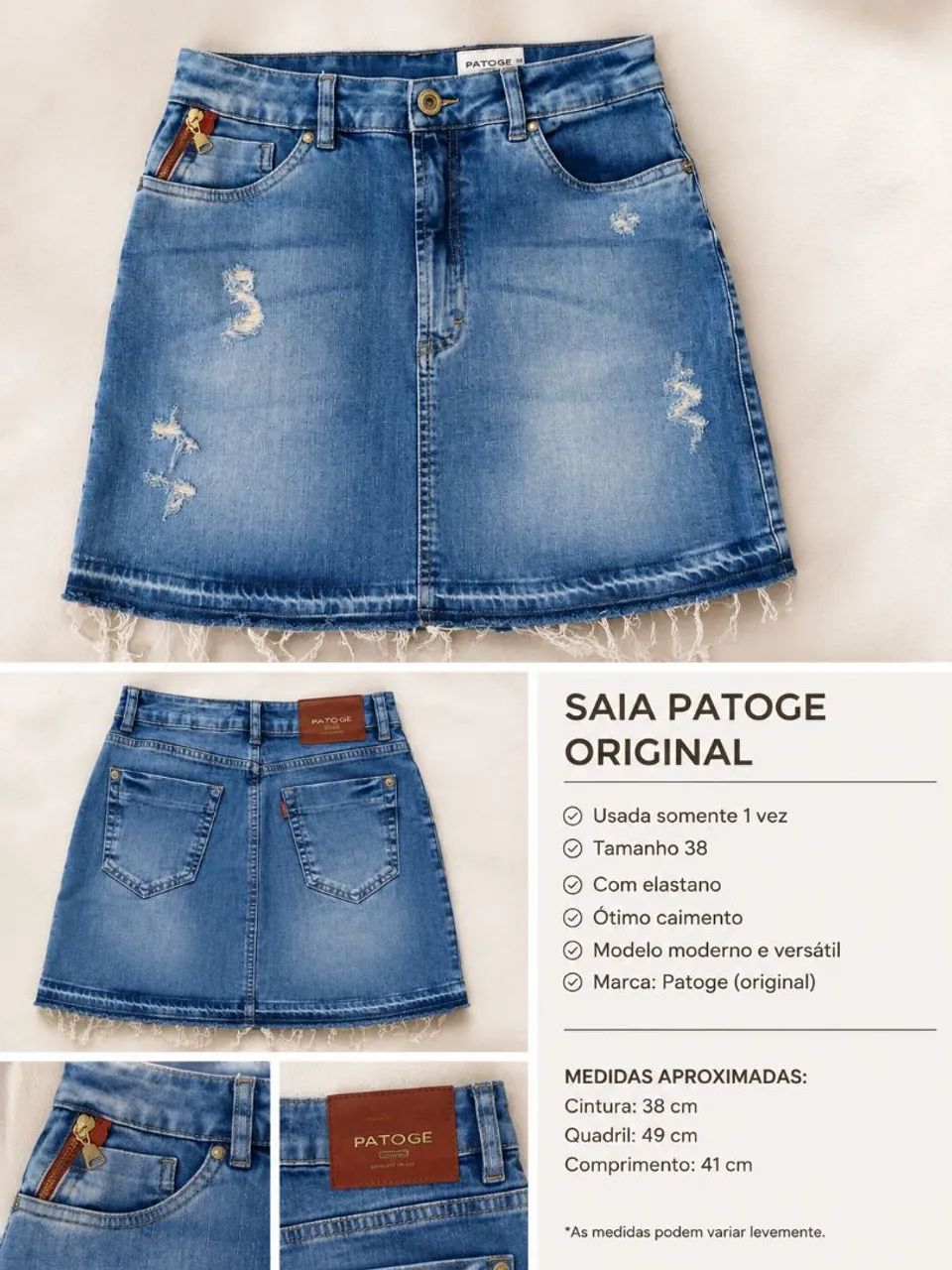 Saia Jeans Patoge Original Tam. 38 