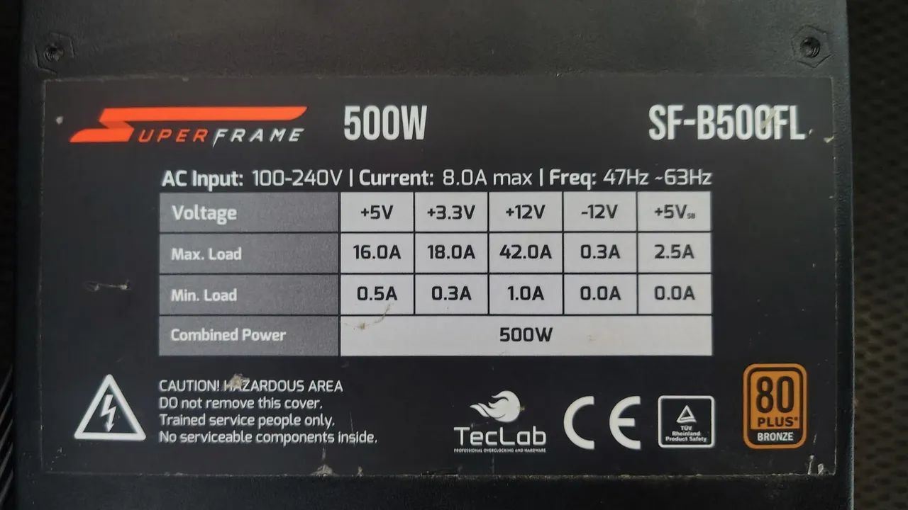 FONTE 500w 80 Plus