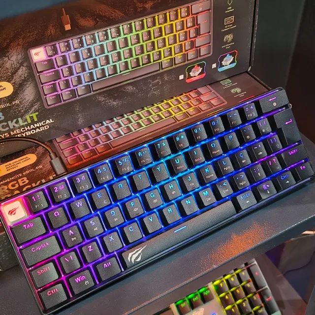 Teclado Mecânico Gamer RGB Havit 60% Switch Azul  - Foto 2
