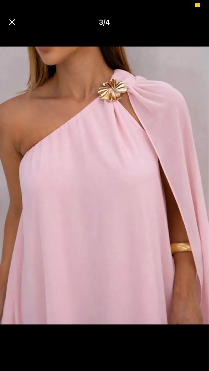 Vestido curto rose e vestido longo estampado  - Foto 3