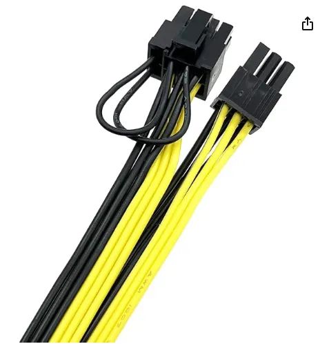 Mustpoint Cabo de alimentação GPU PCI-E de 6 pinos para 8 pinos (6+2) PCI-E  - Foto 3