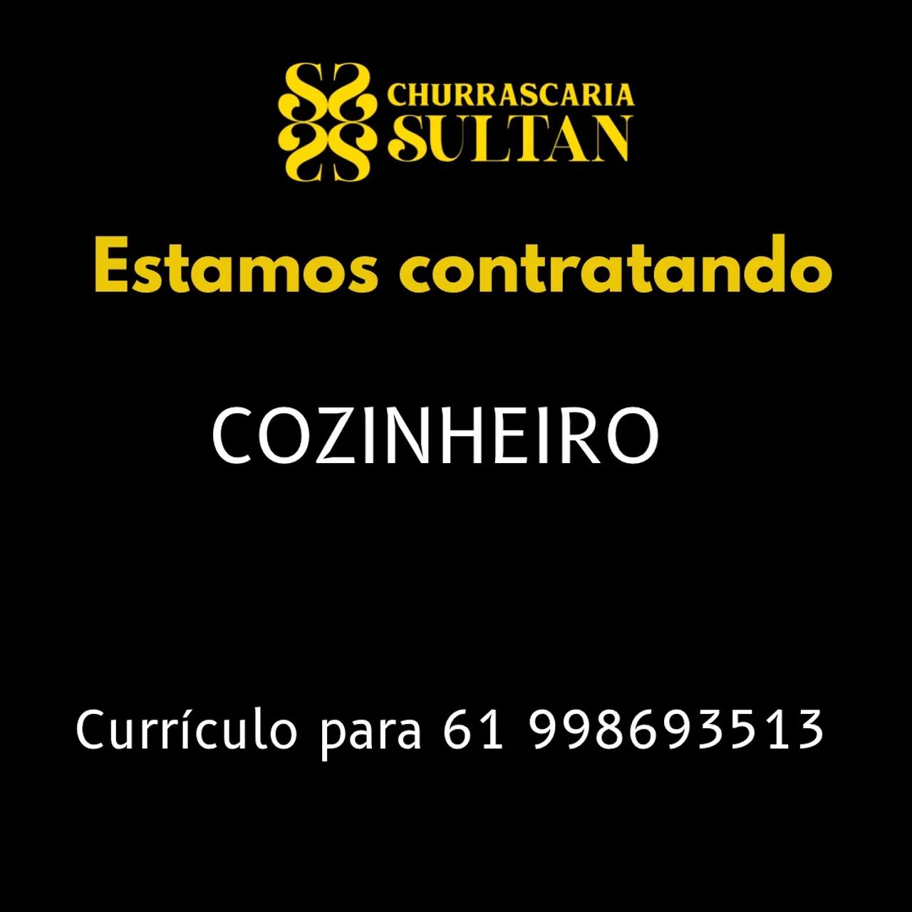 Vaga de cozinheiro 
