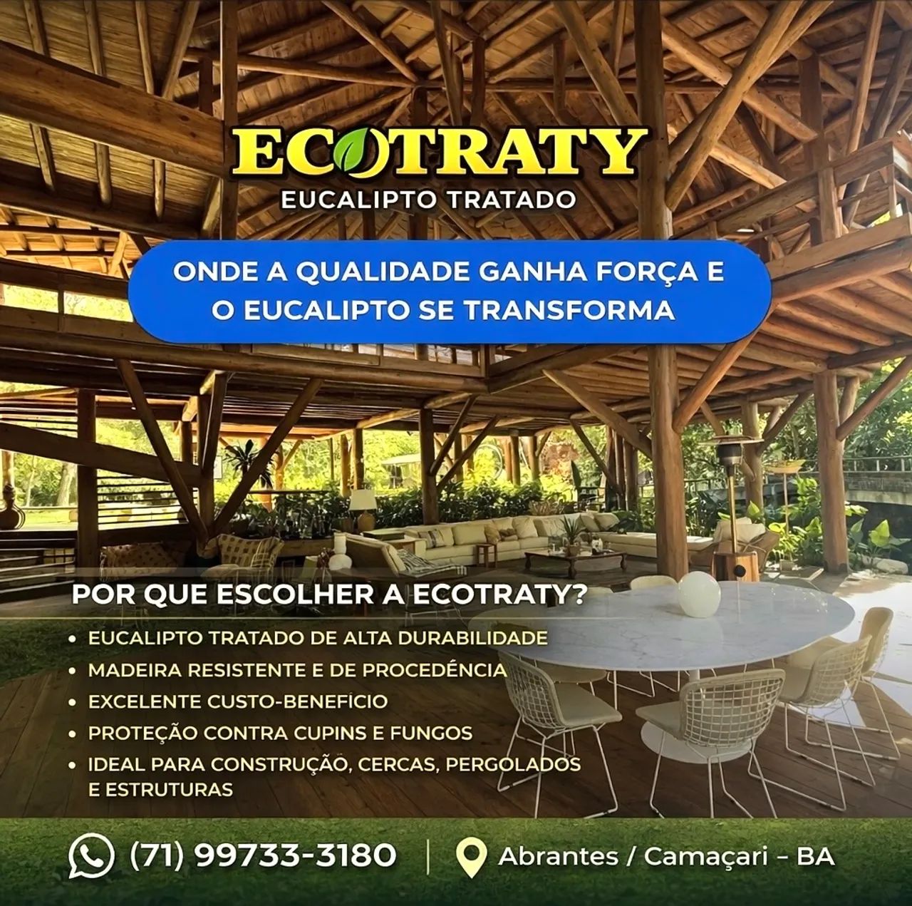 Eucalyptus Treated Directly from the Factory | Posts and Fence Posts in Abrantes ECOTRATY