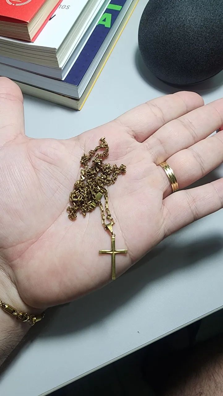 Cordão e Pingente 100% Moeda Antiga Qualidade Vitalícia - Foto 3