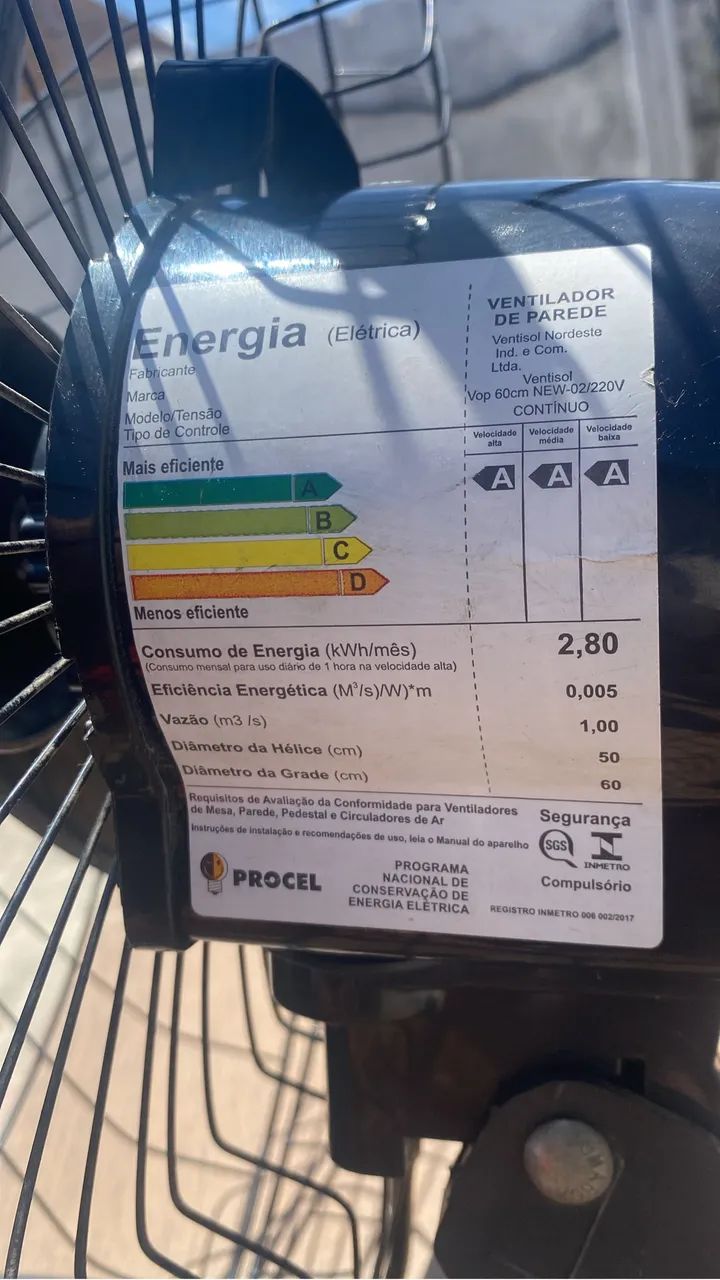 Ventilador Parede 60cm (Ventisol) - Foto 5