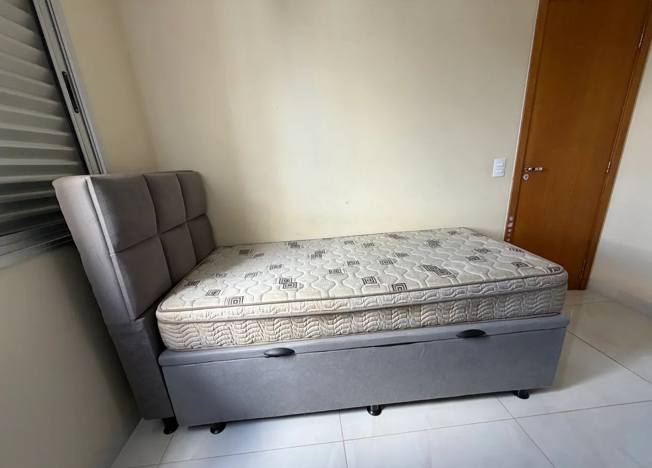 Cama baú solteiro com cabeceira e colchão  - Foto 3