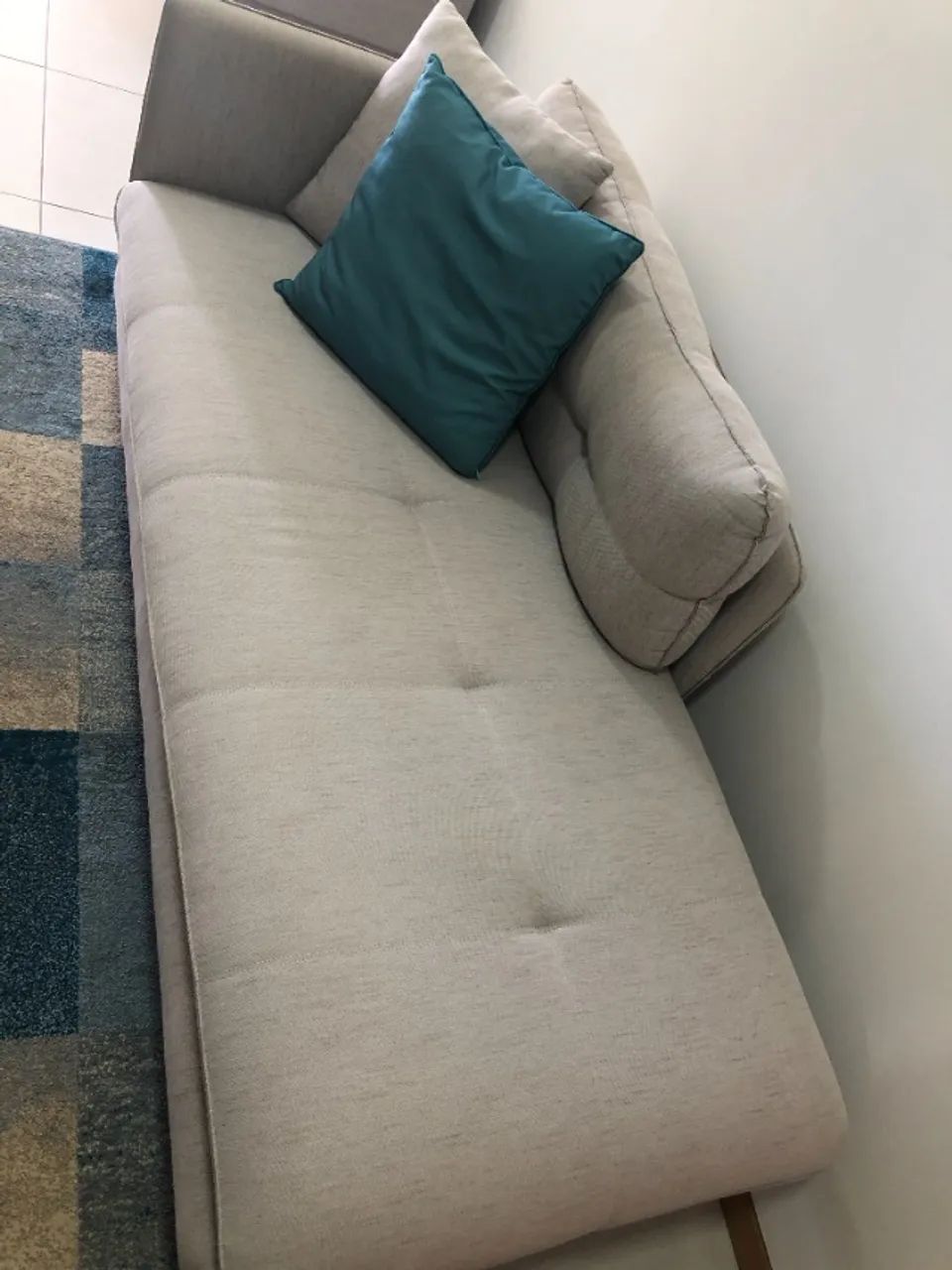 Sofá Chaise Long 03 Esquerda Linho  - Foto 4