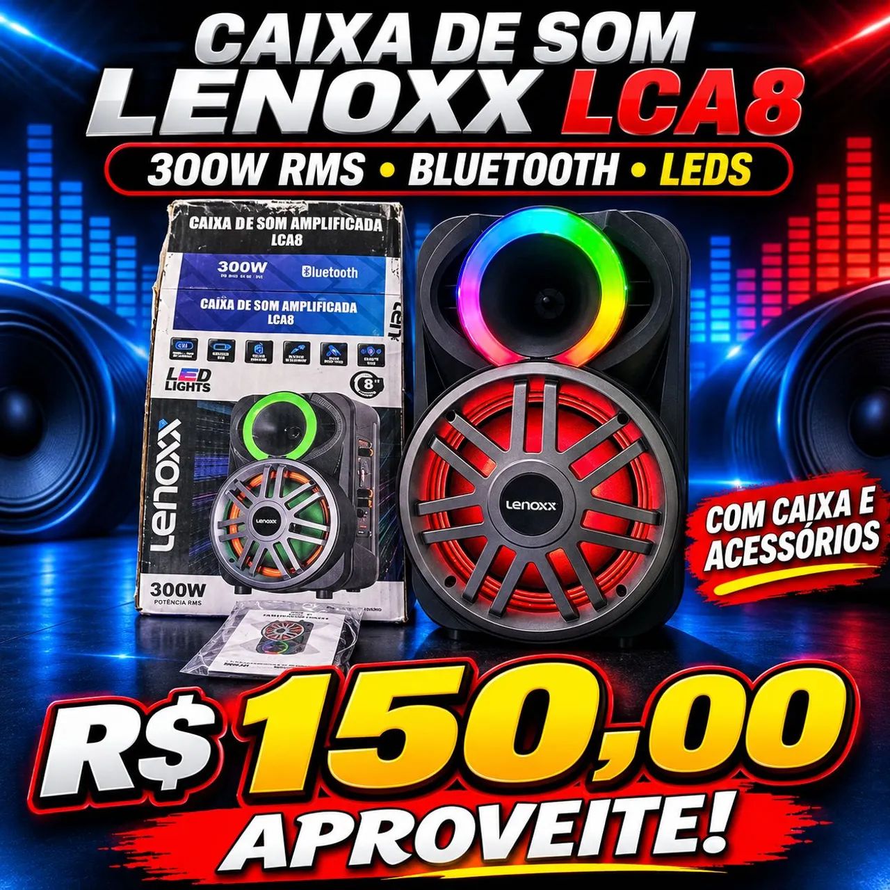 Caixa de som  lenoxx 