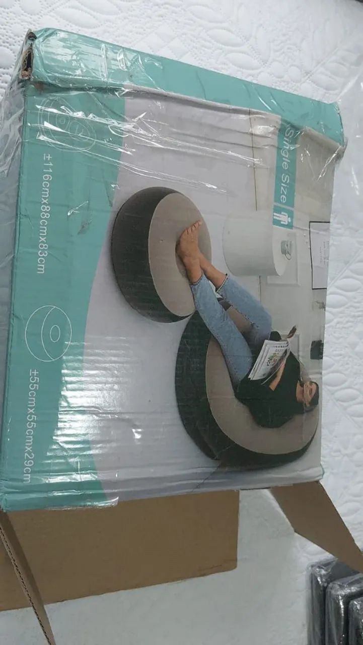 Poltrona e puff inflável singles size - Foto 3