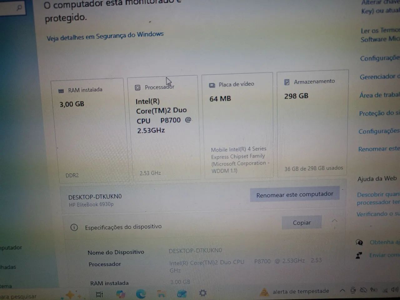 Notebook Hp core 2 duo 3 GB RAM HD 320 GB  - Foto 3
