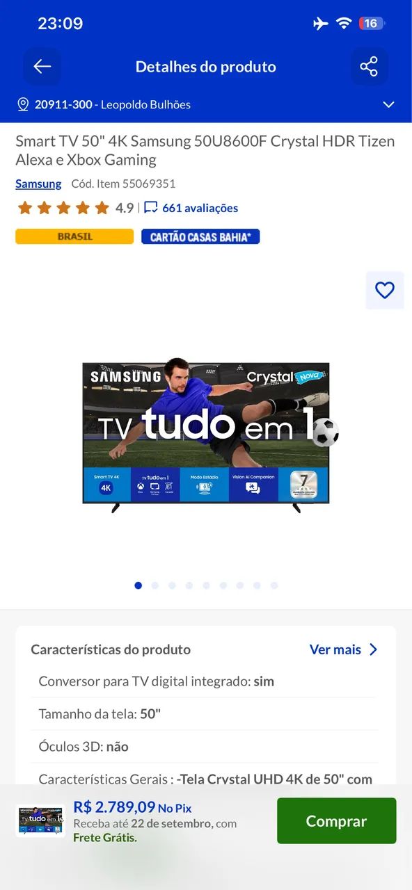 Vendo TV 50 polegadas Tela trincada funcionando.