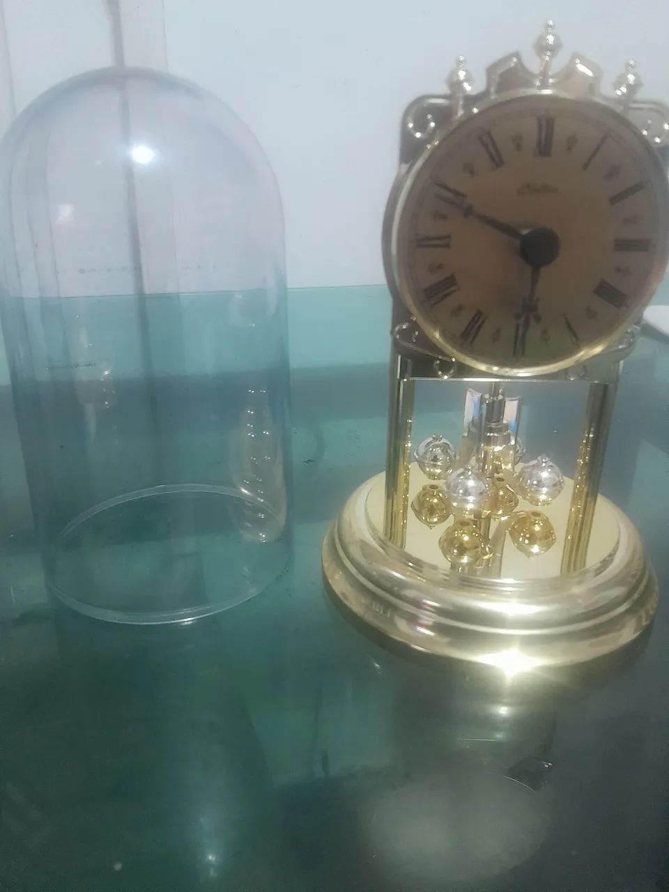Relogio mesa cupula quartz  pendulo funcionando - Foto 2