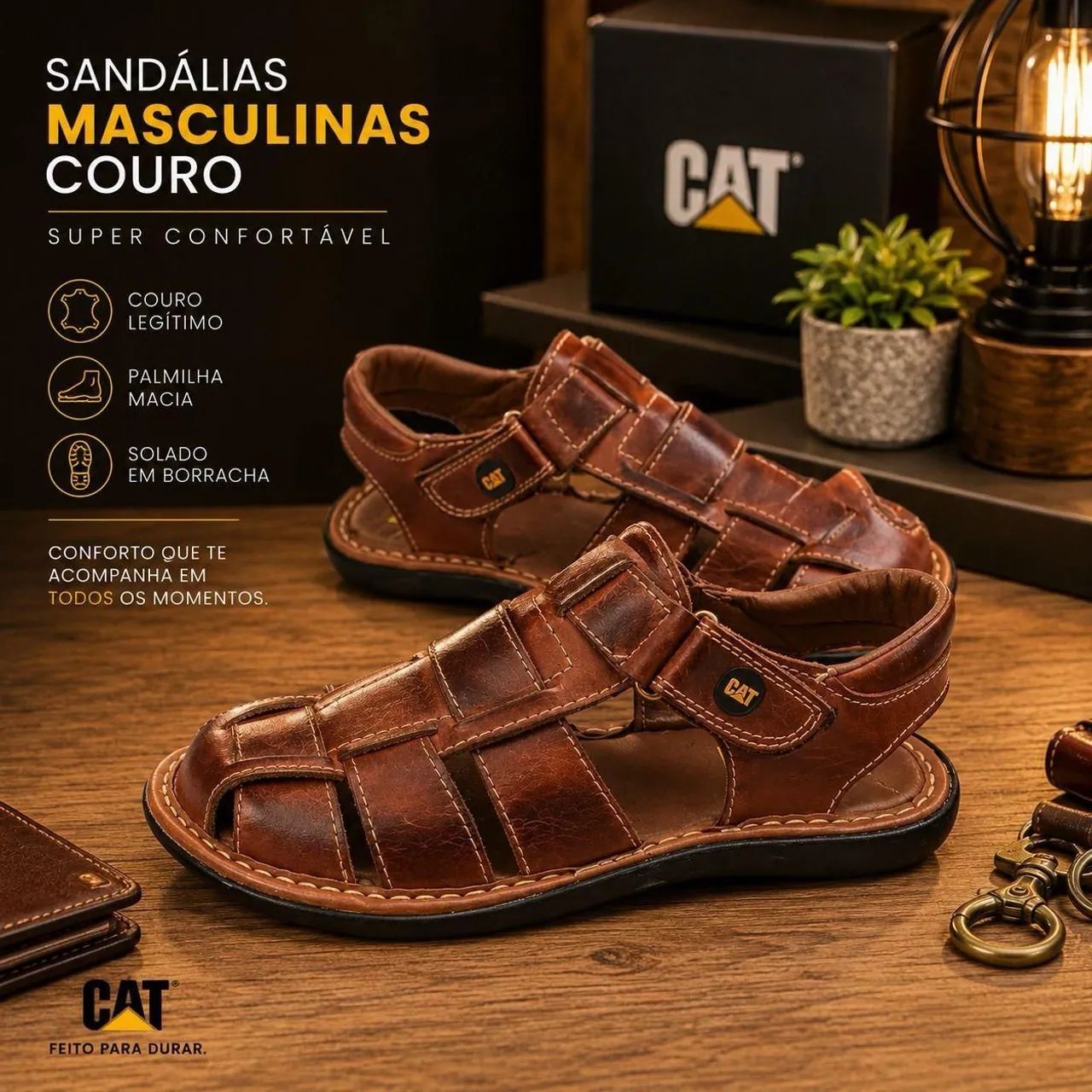 Percata masculina couro - Foto 2