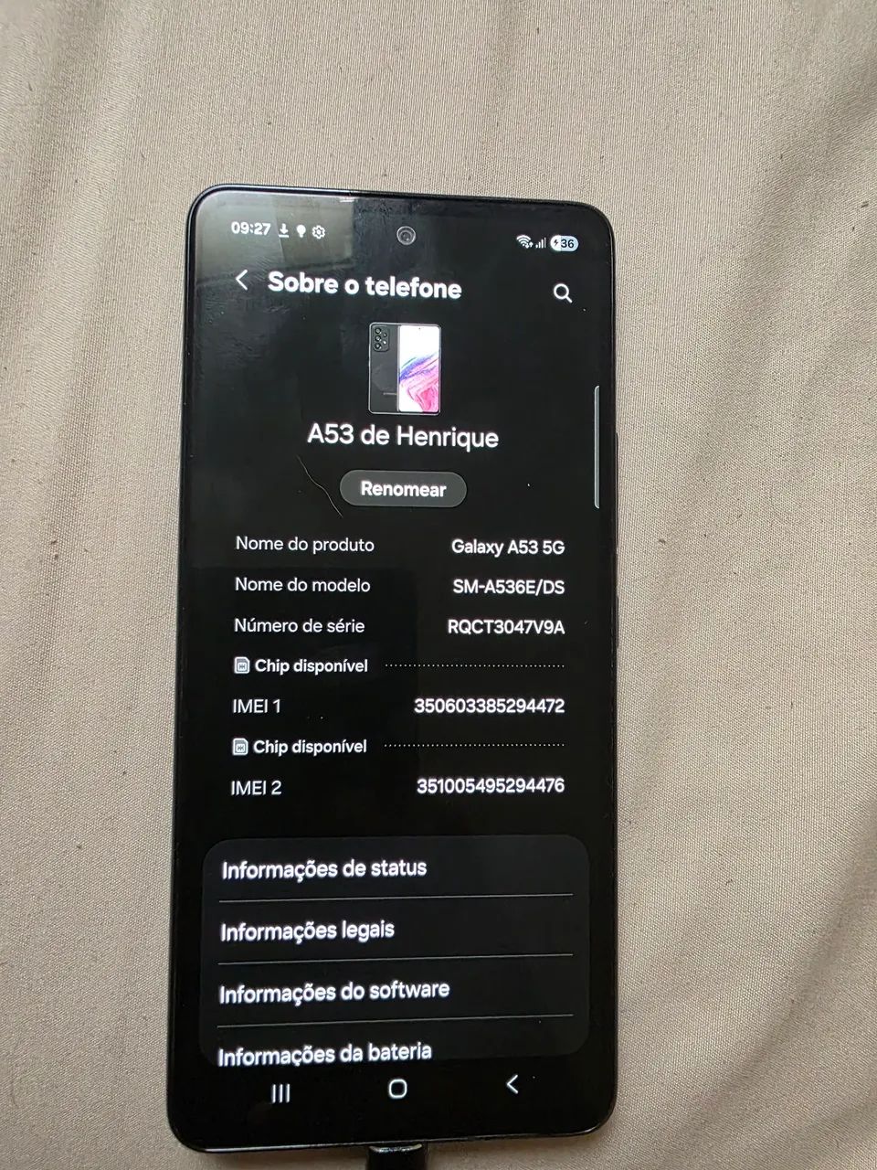 Celular Samsung Galaxy A53 (usado requer reparo) - Foto 3