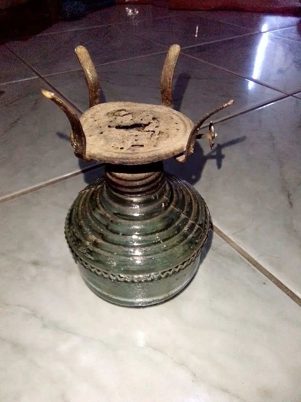 FOGAREIRO ANTIGO A ÁLCOOL - BASE DE VIDRO | PEÇA VINTAGE ORIGINAL