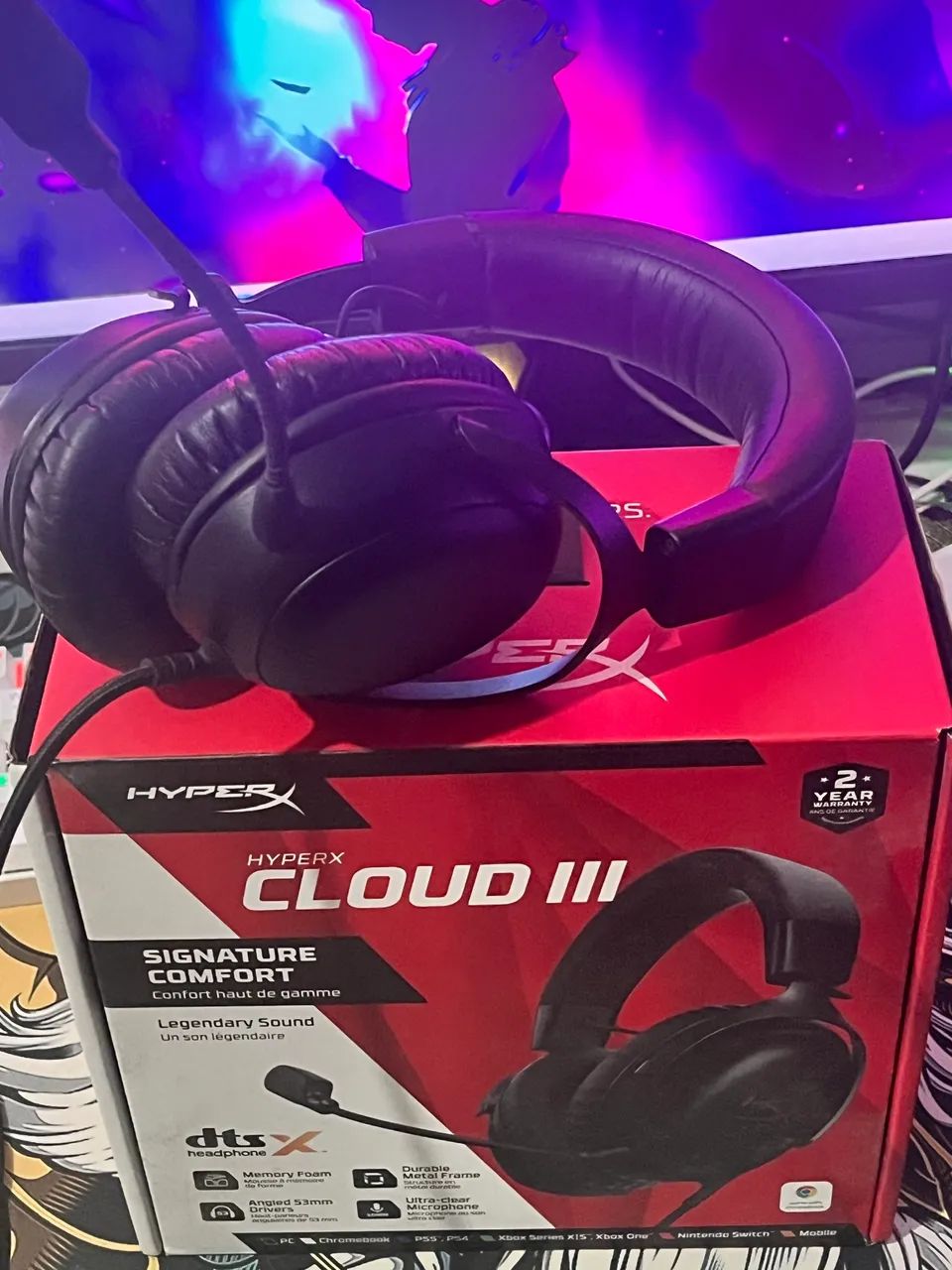 Headset Hyperx Cloud 3 - 1 ano de uso 