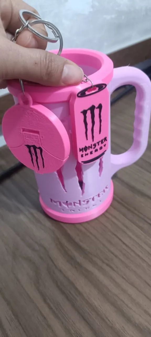 Caneca Monster Rosa com Borda Rosa marca texto - Foto 2