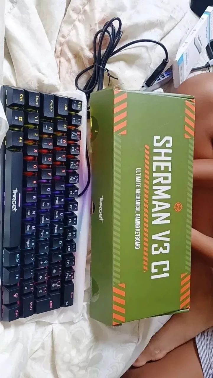 teclado mecanico preto switch brown - Foto 4