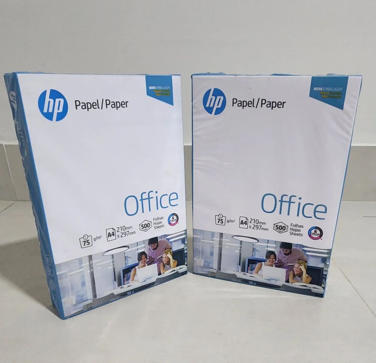 2 Resmas de Papel A4 HP Office - 500 folhas