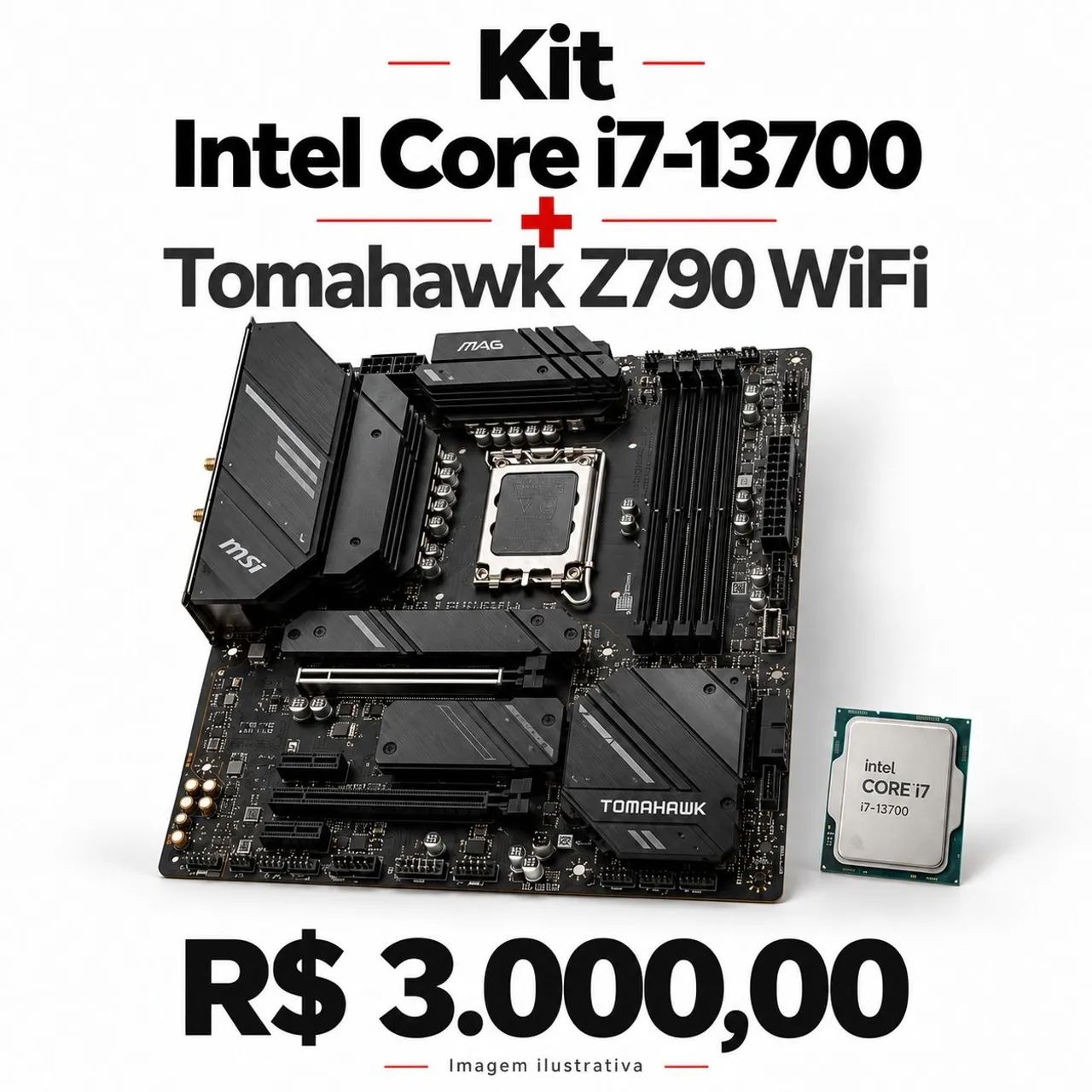 Kit i7 13700 + placa mãe z790 Tomahawk wifi - Peças de Hardware