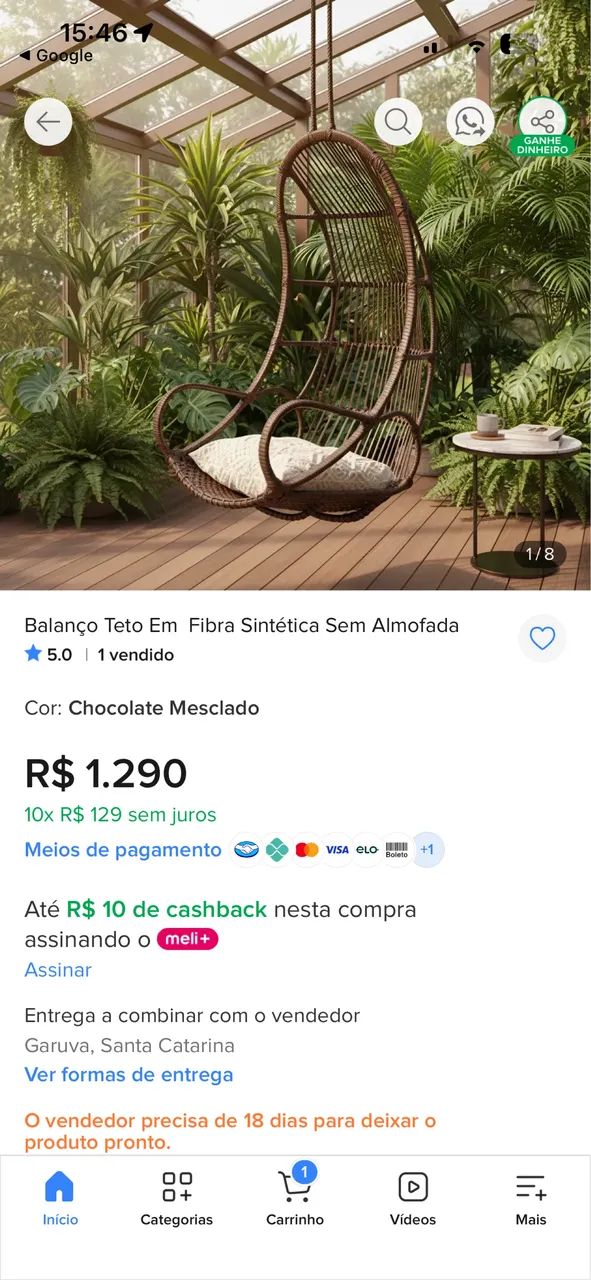 Cadeira de balanço bangalô  - Foto 2