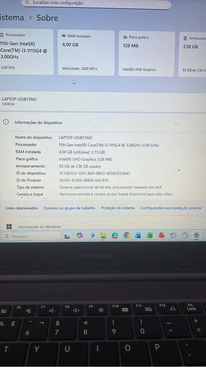Notebook Samsung Book i3 11ª Geração | SSD 256GB | Muito Conservado - Foto 3