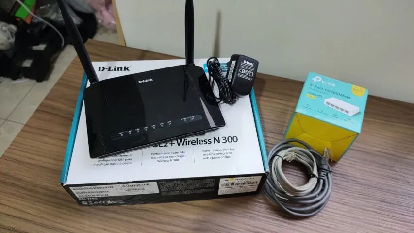Kit Rede D-Link N300 + Switch TP-Link 5 Portas + Fonte e Cabos - Foto 3