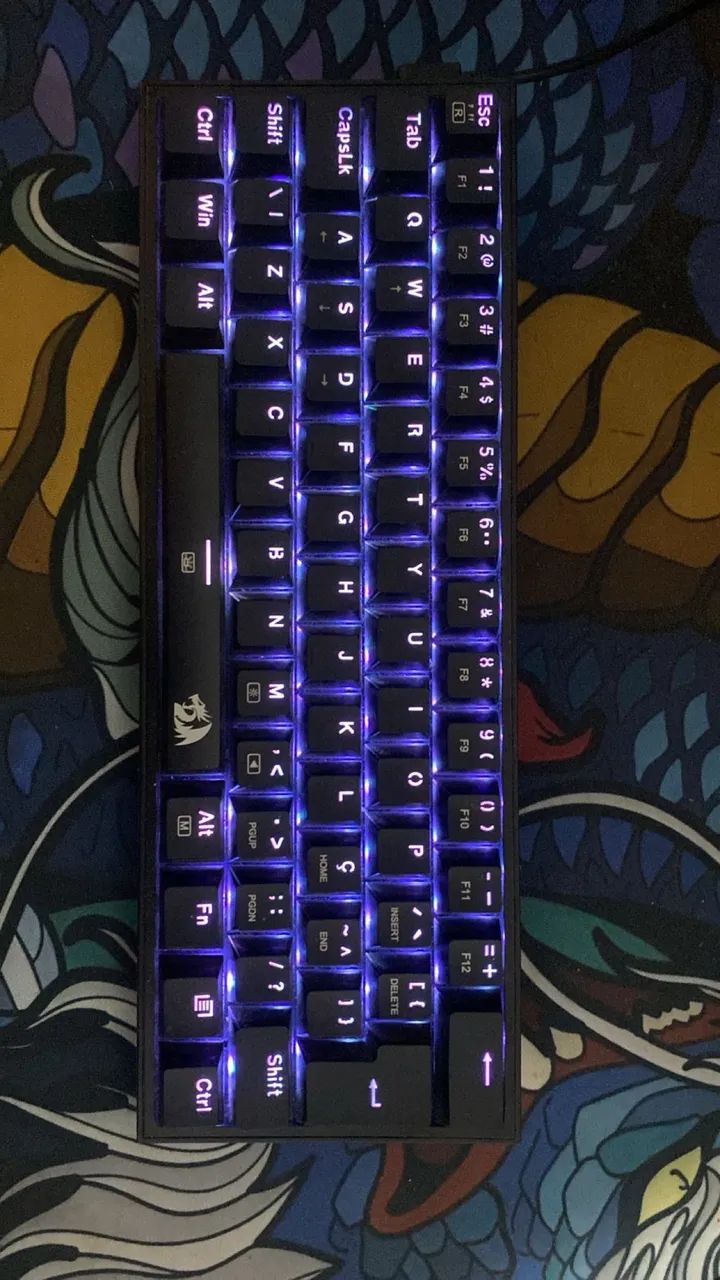 redragon fizz rgb 60% com caixa e tudo