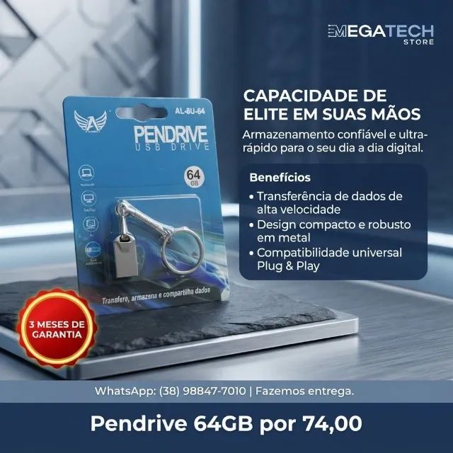PENDRIVE DE FERRO 64GB 